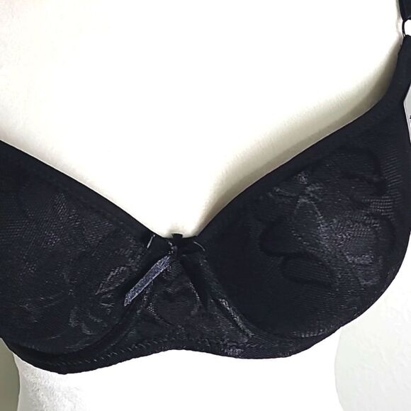 Lukasi Lace Demi Bra, Lightly Padded, Full Coverage, Black, Size 36C, NWT - Picture 3 of 11